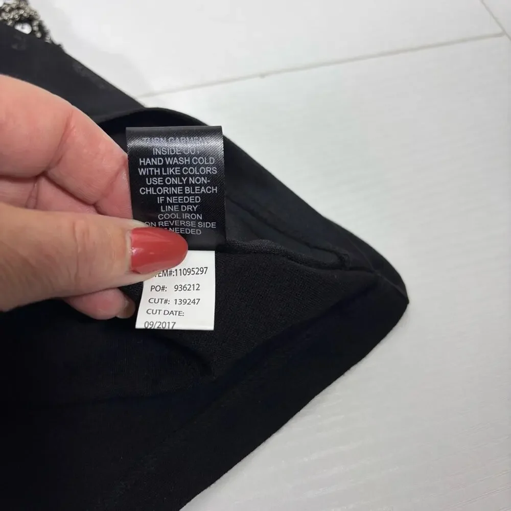 Torrid Black Mini Skirt with Silver Beads and Sequins Size Large JJ0695